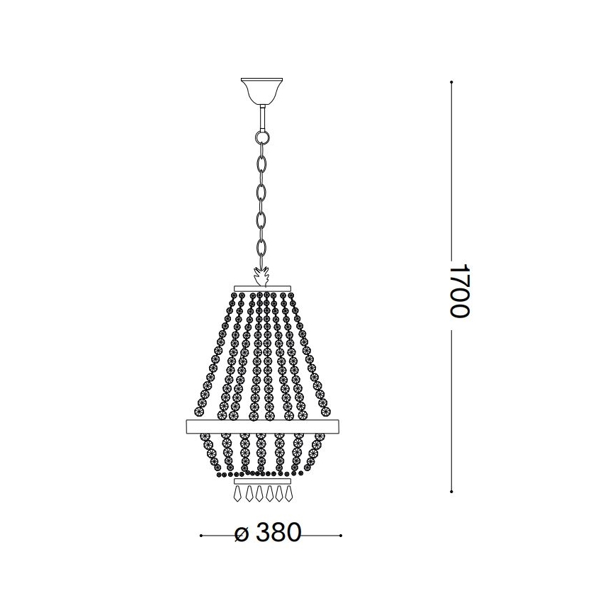 Ideal Lux - LED Kristalni lestenec na verigi CAESAR 6xG9/3W/230V pr. 38 cm sijajni krom