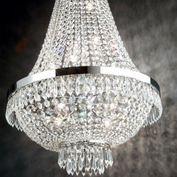 Ideal Lux - LED Kristalni lestenec na verigi CAESAR 6xG9/3W/230V pr. 38 cm sijajni krom