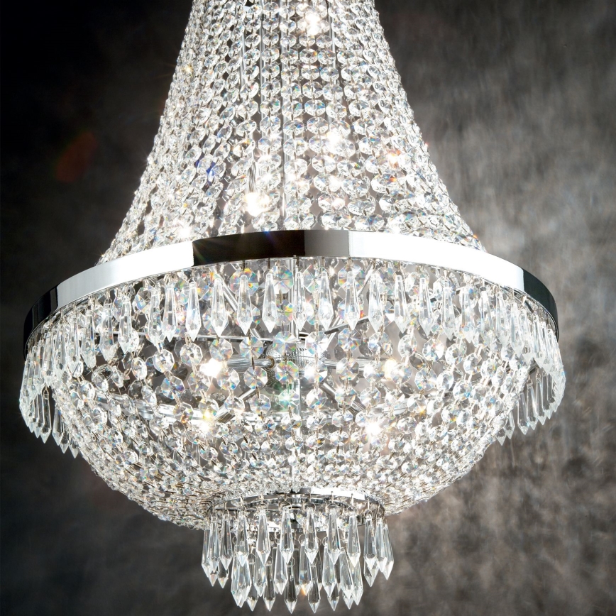 Ideal Lux - LED Kristalni lestenec na verigi CAESAR 6xG9/3W/230V pr. 38 cm sijajni krom