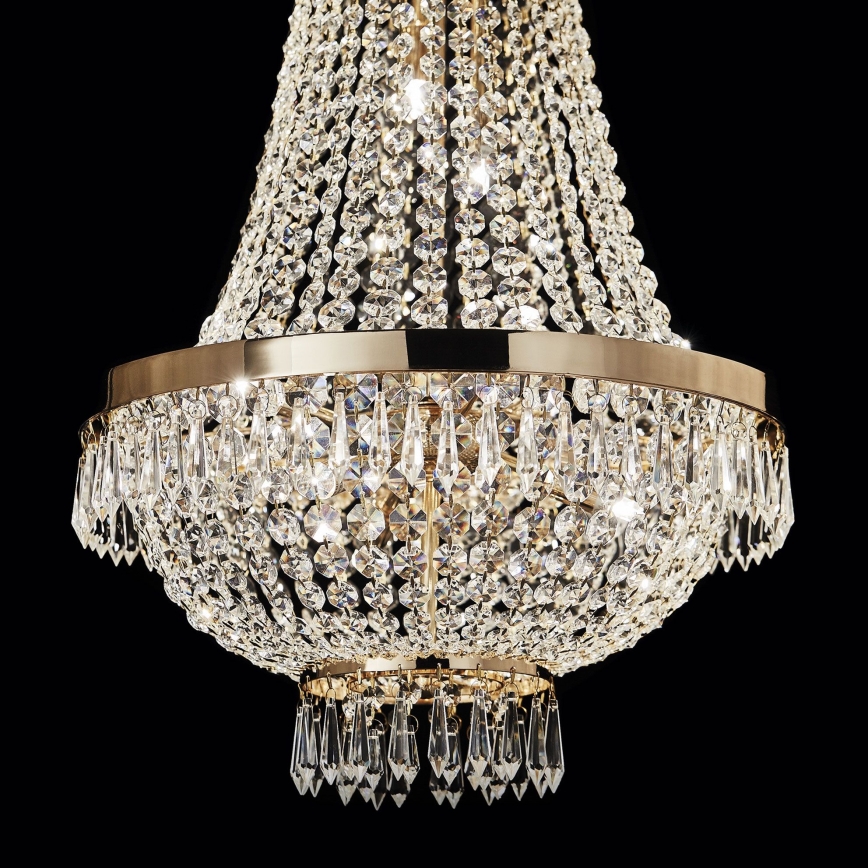 Ideal Lux - LED Kristalni lestenec na verigi CAESAR 6xG9/3W/230V pr. 38 cm zlata