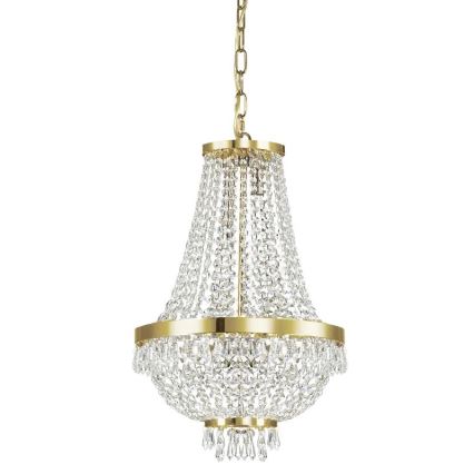 Ideal Lux - LED Kristalni lestenec na verigi CAESAR 6xG9/3W/230V pr. 38 cm zlata