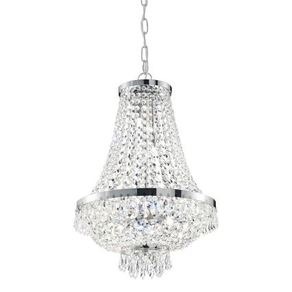 Ideal Lux - LED Kristalni lestenec na verigi CAESAR 9xG9/3W/230V pr. 45 cm sijajni krom