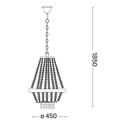 Ideal Lux - LED Kristalni lestenec na verigi CAESAR 9xG9/3W/230V pr. 45 cm sijajni krom