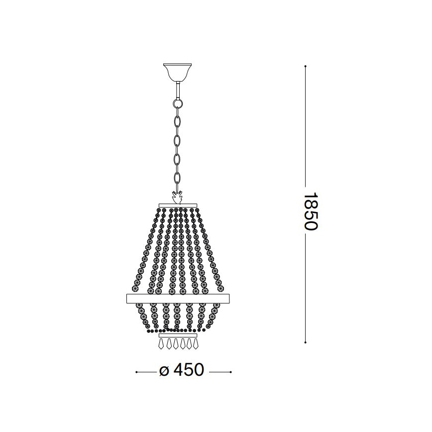 Ideal Lux - LED Kristalni lestenec na verigi CAESAR 9xG9/3W/230V pr. 45 cm sijajni krom