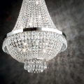 Ideal Lux - LED Kristalni lestenec na verigi CAESAR 9xG9/3W/230V pr. 45 cm sijajni krom