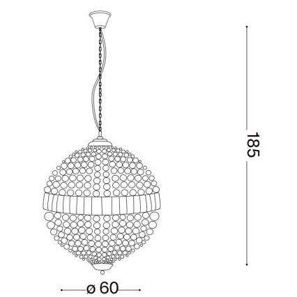 Ideal Lux - LED Kristalni lestenec na verigi LUXOR 12xG9/3W/230V pr. 60 cm prozorna