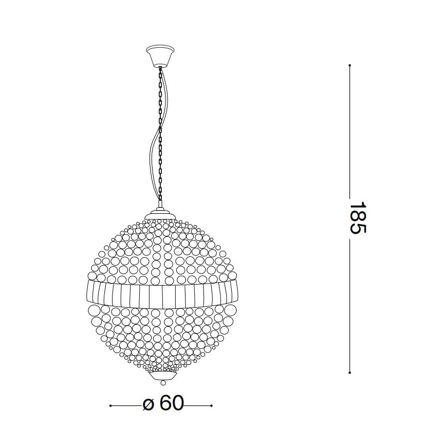 Ideal Lux - LED Kristalni lestenec na verigi LUXOR 12xG9/3W/230V pr. 60 cm prozorna
