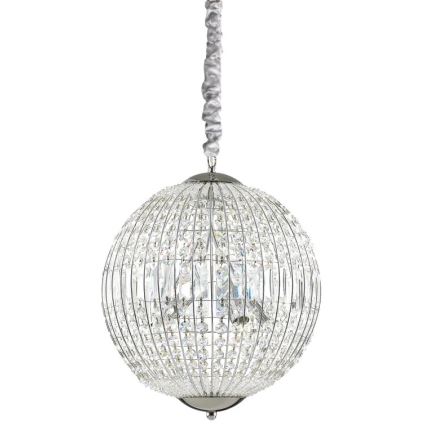 Ideal Lux - LED Kristalni lestenec na verigi LUXOR 6xG9/3W/230V pr. 40 cm prozorna