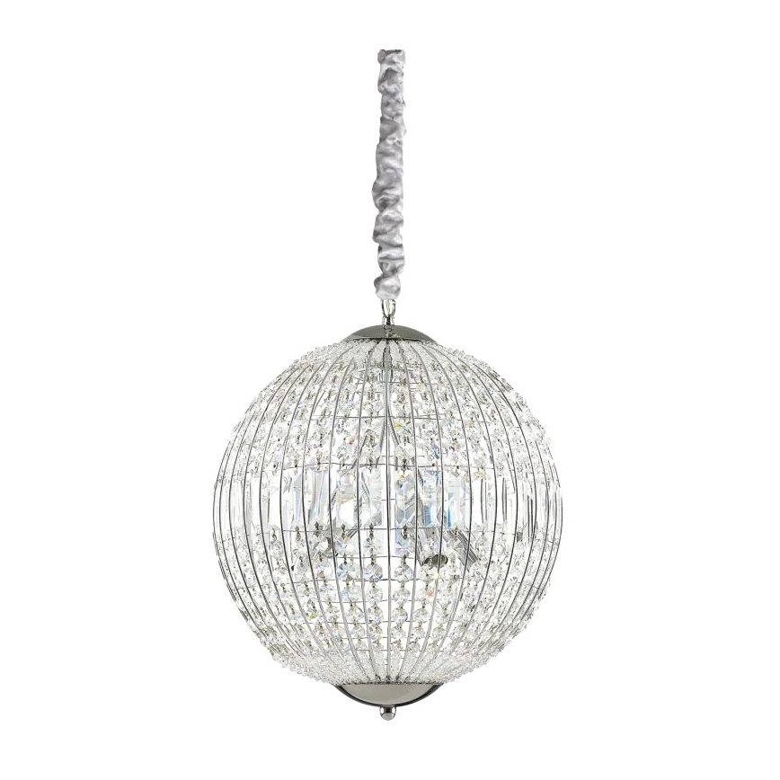 Ideal Lux - LED Kristalni lestenec na verigi LUXOR 6xG9/3W/230V pr. 40 cm prozorna