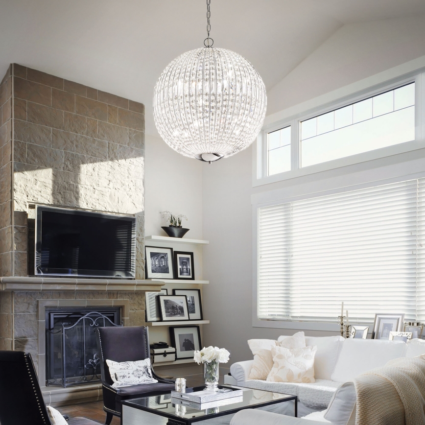 Ideal Lux - LED Kristalni lestenec na verigi LUXOR 6xG9/3W/230V pr. 40 cm prozorna