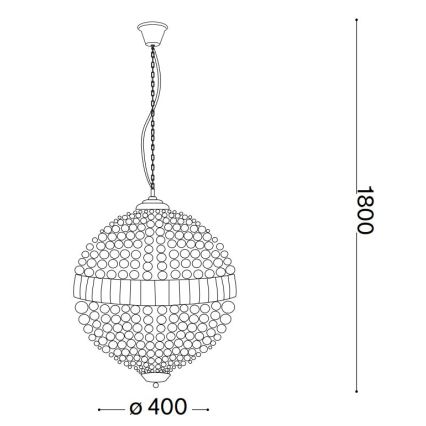 Ideal Lux - LED Kristalni lestenec na verigi LUXOR 6xG9/3W/230V pr. 40 cm prozorna