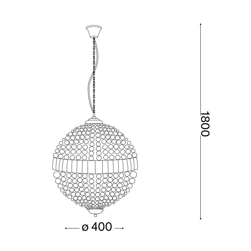 Ideal Lux - LED Kristalni lestenec na verigi LUXOR 6xG9/3W/230V pr. 40 cm prozorna