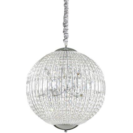 Ideal Lux - LED Kristalni lestenec na verigi LUXOR 8xG9/3W/230V pr. 50 cm prozorna