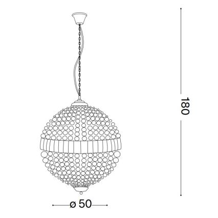 Ideal Lux - LED Kristalni lestenec na verigi LUXOR 8xG9/3W/230V pr. 50 cm prozorna