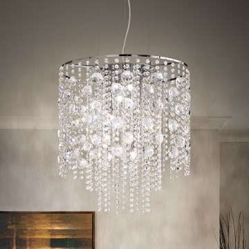 Ideal Lux - LED Kristalni lestenec na vrvici EVASIONE 10xG9/3W/230V pr. 51 cm sijajni krom