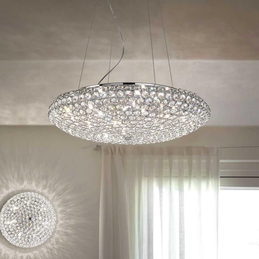 Ideal Lux - LED Kristalni lestenec na vrvici KING 12xG9/3W/230V pr. 65 cm sijajni krom
