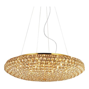 Ideal Lux - LED Kristalni lestenec na vrvici KING 12xG9/3W/230V pr. 65 cm zlata