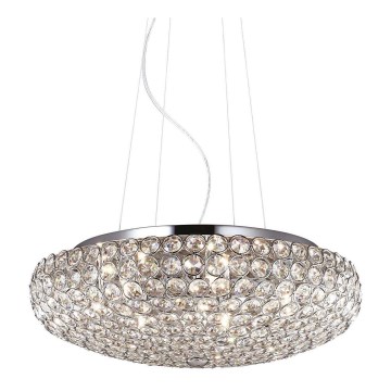Ideal Lux - LED Kristalni lestenec na vrvici KING 7xG9/3W/230V pr. 46 cm sijajni krom