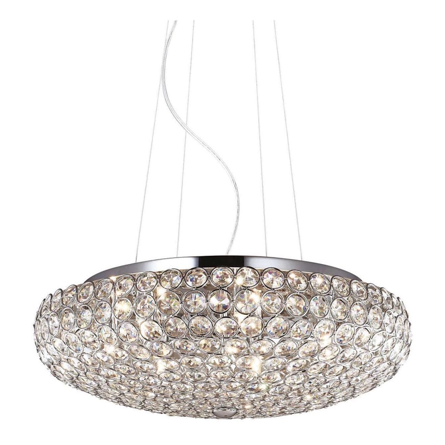 Ideal Lux - LED Kristalni lestenec na vrvici KING 7xG9/3W/230V pr. 46 cm sijajni krom