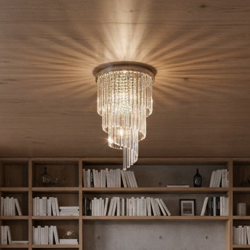 Ideal Lux - LED kristalni pritrjeni stropni lestenec CARLTON 8xE14/40W/230V premer 40 cm sijajni krom