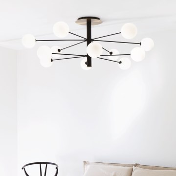Ideal Lux - LED Lestenec na drogu COSMOPOLITAN 12xG9/3W/230V pr. 145 cm črna