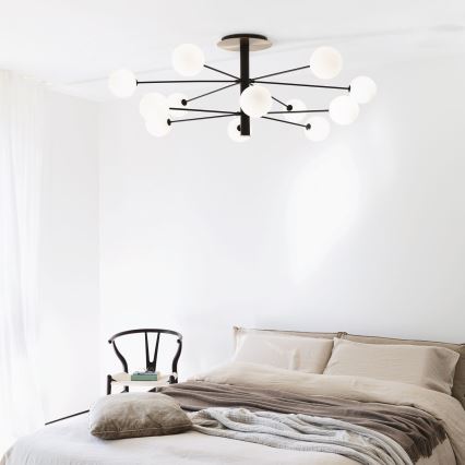 Ideal Lux - LED Lestenec na drogu COSMOPOLITAN 12xG9/3W/230V pr. 145 cm črna