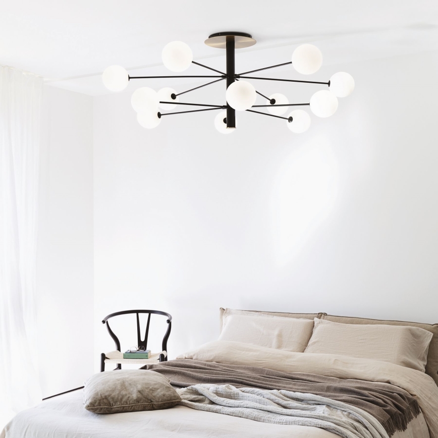 Ideal Lux - LED Lestenec na drogu COSMOPOLITAN 12xG9/3W/230V pr. 145 cm črna
