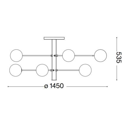 Ideal Lux - LED Lestenec na drogu COSMOPOLITAN 12xG9/3W/230V pr. 145 cm črna