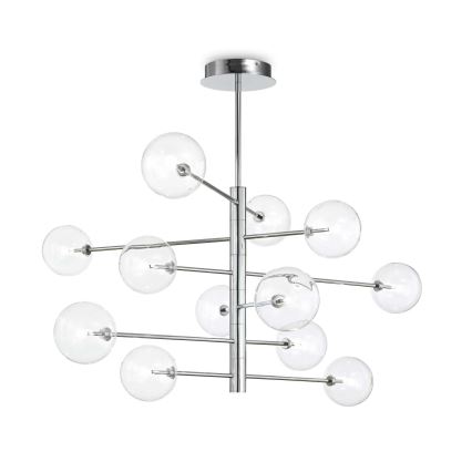 Ideal Lux - LED Lestenec na drogu EQUINOXE 12xG4/2W/230V pr. 124 cm sijajni krom/prozorna