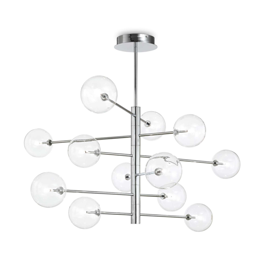 Ideal Lux - LED Lestenec na drogu EQUINOXE 12xG4/2W/230V pr. 124 cm sijajni krom/prozorna