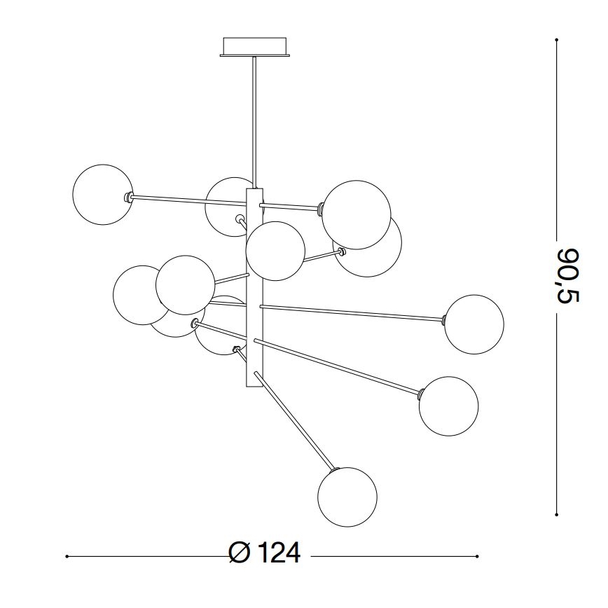 Ideal Lux - LED Lestenec na drogu EQUINOXE 12xG4/2W/230V pr. 124 cm sijajni krom/prozorna