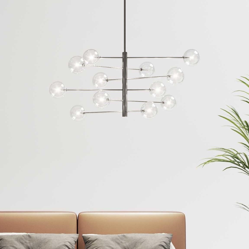 Ideal Lux - LED Lestenec na drogu EQUINOXE 12xG4/2W/230V pr. 124 cm sijajni krom/prozorna