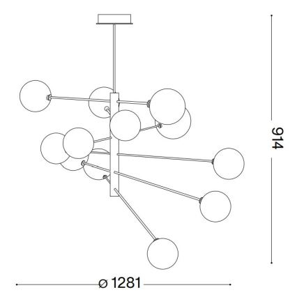 Ideal Lux - LED Lestenec na drogu EQUINOXE 12xG4/2W/230V pr. 128,1 cm sijajni krom/dimna