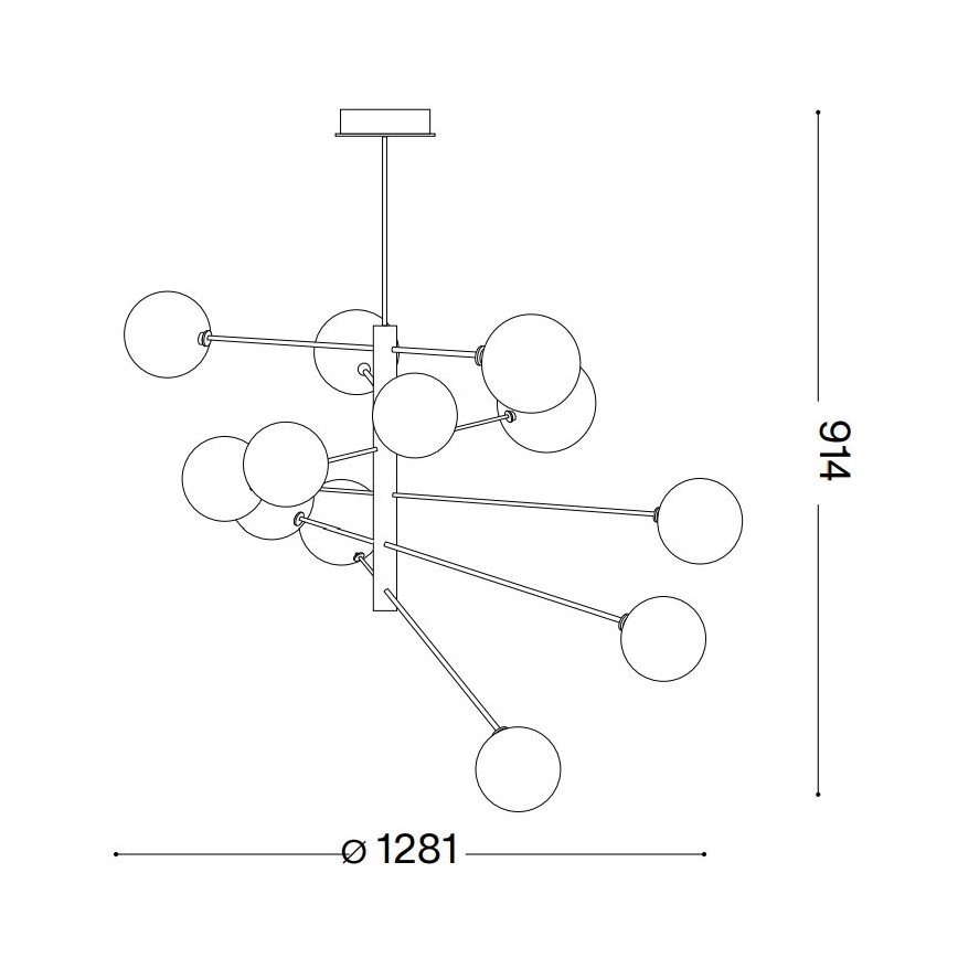 Ideal Lux - LED Lestenec na drogu EQUINOXE 12xG4/2W/230V pr. 128,1 cm sijajni krom/dimna