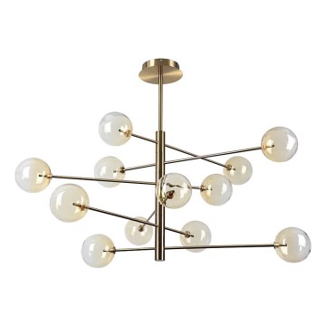 Ideal Lux - LED Lestenec na drogu EQUINOXE 12xG4/2W/230V pr. 128,1 cm medenina/dimna
