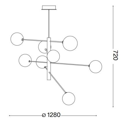 Ideal Lux - LED Lestenec na drogu EQUINOXE 8xG4/2W/230V pr. 128 cm sijajni krom/dimna