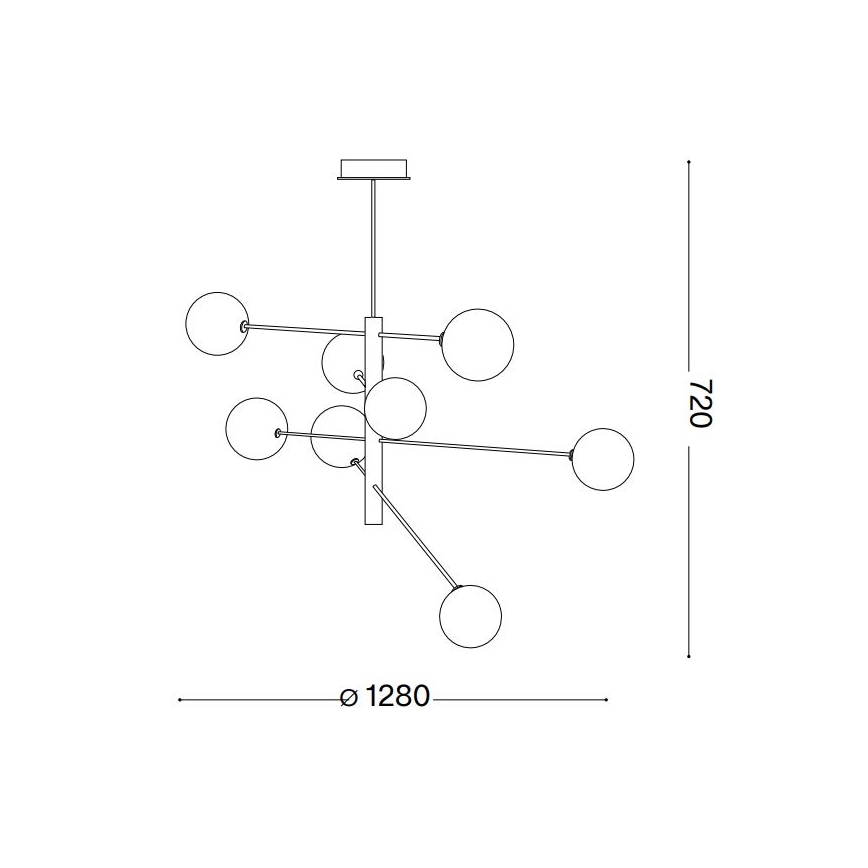 Ideal Lux - LED Lestenec na drogu EQUINOXE 8xG4/2W/230V pr. 128 cm sijajni krom/dimna