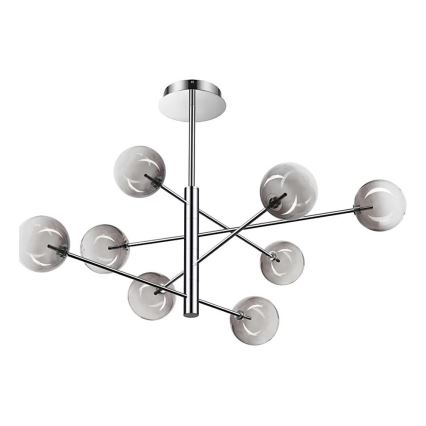 Ideal Lux - LED Lestenec na drogu EQUINOXE 8xG4/2W/230V pr. 128 cm sijajni krom/dimna