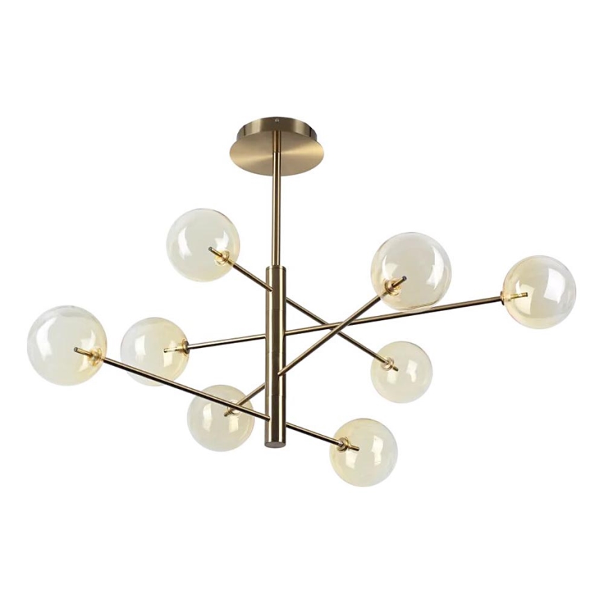 Ideal Lux - LED Lestenec na drogu EQUINOXE 8xG4/2W/230V pr. 128 cm medenina/dimna