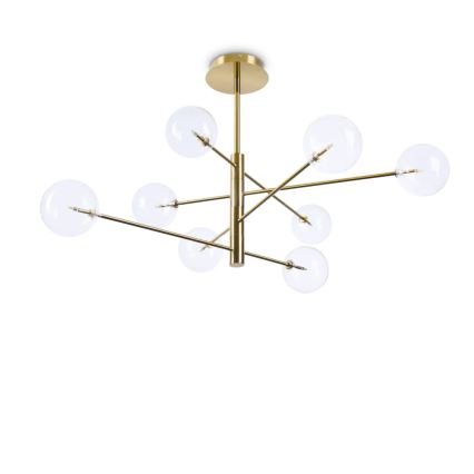 Ideal Lux - LED Lestenec na drogu EQUINOXE 8xG4/2W/230V pr. 128 cm medenina/prozorna