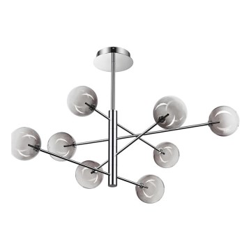 Ideal Lux - LED Lestenec na drogu EQUINOXE 8xG4/2W/230V pr. 128 cm sijajni krom/dimna