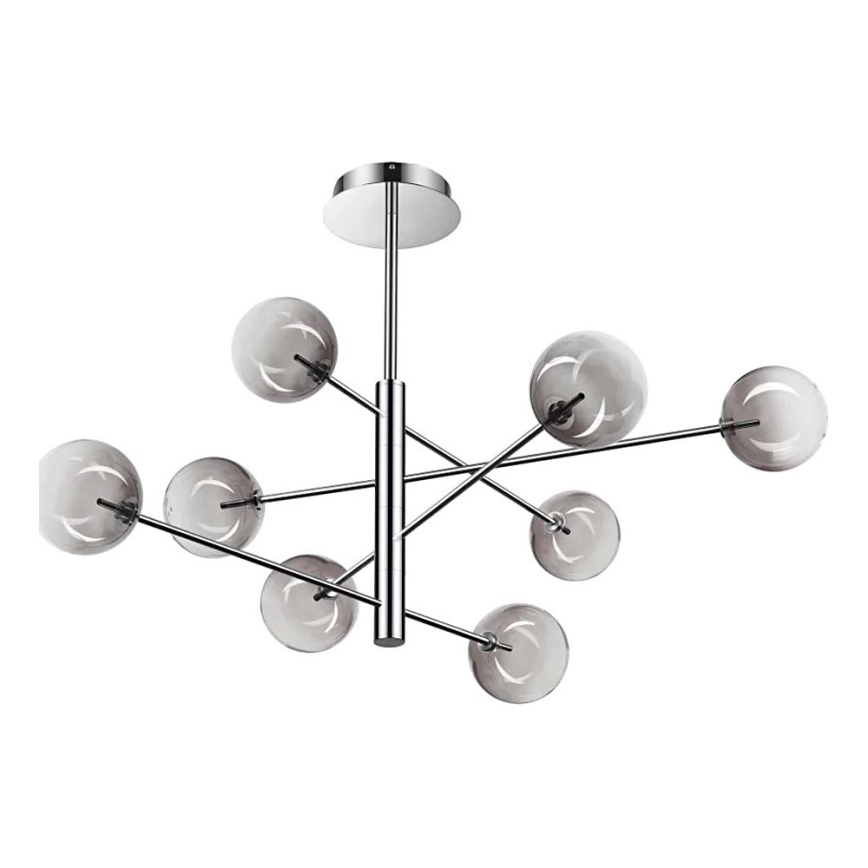 Ideal Lux - LED Lestenec na drogu EQUINOXE 8xG4/2W/230V pr. 128 cm sijajni krom/dimna