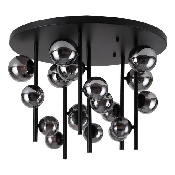 Ideal Lux - LED Lestenec na drogu PERLAGE 18xG9/3W/230V pr. 70 cm črna/dimna