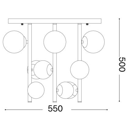 Ideal Lux - LED Lestenec na drogu PERLAGE 9xG9/3W/230V pr. 55 cm zlata/bela