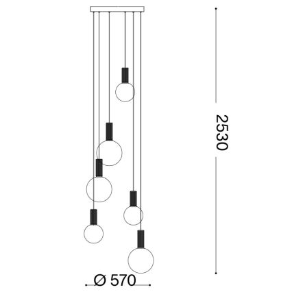 Ideal Lux - LED lestenec na jeklenem kablu ODEON LED/39W/230V CRI 90, premer 57 cm, bež/bela