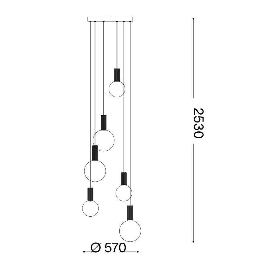Ideal Lux - LED lestenec na jeklenem kablu ODEON LED/39W/230V CRI 90, premer 57 cm, bež/bela
