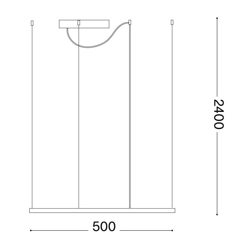 Ideal Lux - LED viseči lestenec na kablu ORACLE SLIM LED/33W/230V 3000K CRI 90 50x50 cm črna