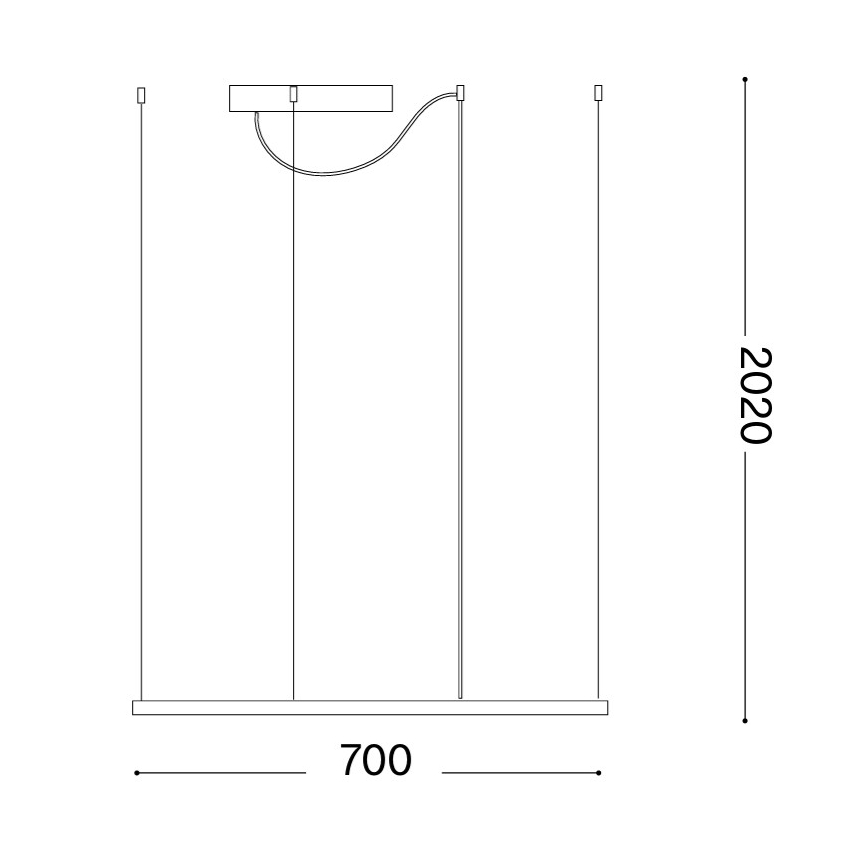Ideal Lux - viseči LED lestenec ORACLE SLIM LED/44W/230V 3000K CRI 90 70x70 cm zlata