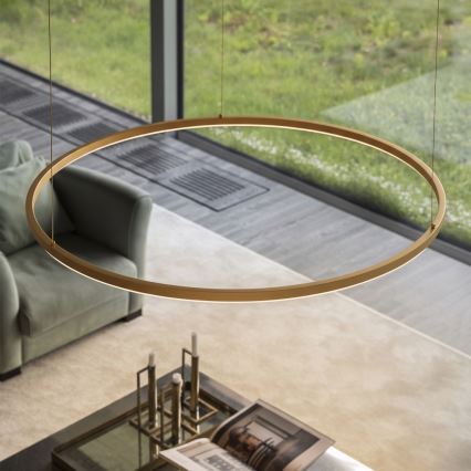 Ideal Lux - LED lestenec na kablu ORACLE SLIM LED/81W/230V 3000K CRI 90, premer 150 cm, zlati