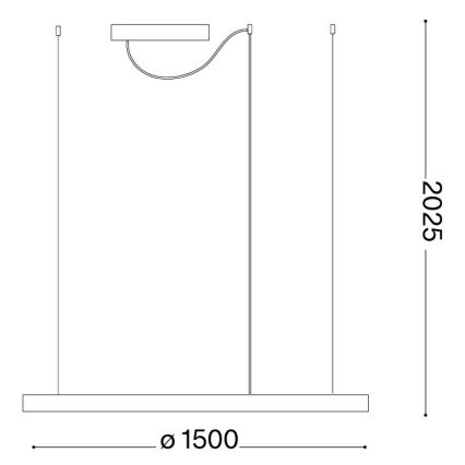 Ideal Lux - LED lestenec na kablu ORACLE SLIM LED/81W/230V 3000K CRI 90, premer 150 cm, zlati